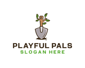 Organic Shovel Plant logo design