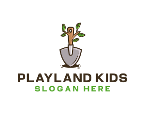 Organic Shovel Plant logo design