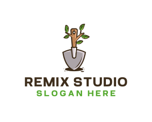 Organic Shovel Plant logo design