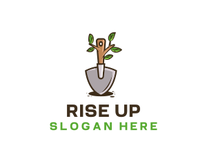 Organic Shovel Plant logo design