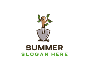 Organic Shovel Plant logo design