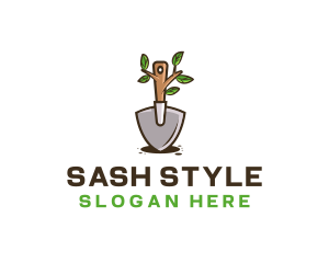 Organic Shovel Plant logo design