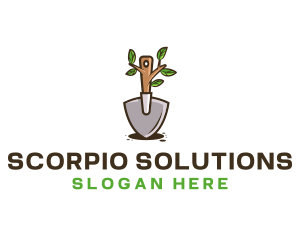 Organic Shovel Plant logo design