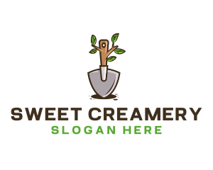 Organic Shovel Plant logo design