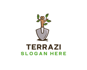 Organic Shovel Plant logo design