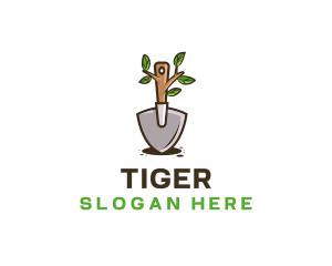 Organic Shovel Plant logo design