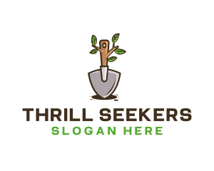 Organic Shovel Plant logo design