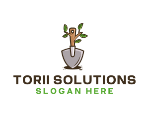 Organic Shovel Plant logo design