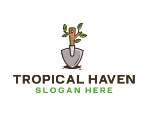 Organic Shovel Plant logo design