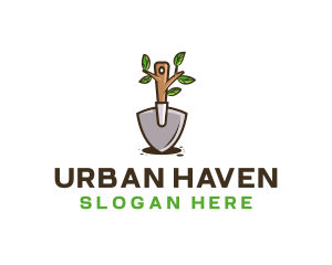 Organic Shovel Plant logo design