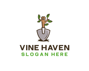 Organic Shovel Plant logo design