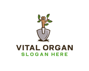 Organic Shovel Plant logo design