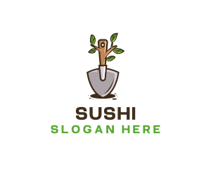 Organic Shovel Plant logo design