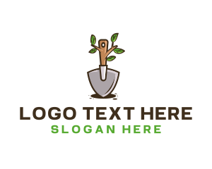 Farming - Organic Shovel Plant logo design