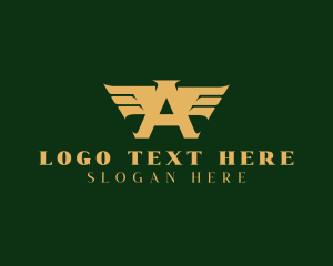 Pilot School - Aviation Logistic Wings Letter A logo design