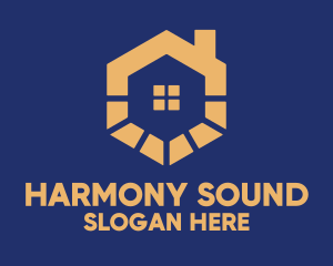 Orange Hexagon House  Logo