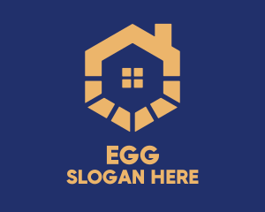 Window Cleaning - Orange Hexagon House logo design