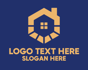 Orange Hexagon House  Logo