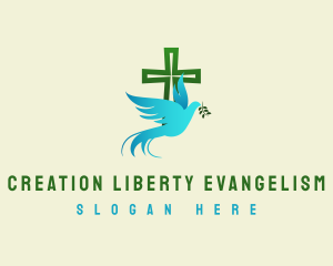 Holy Cross Dove Peace logo design