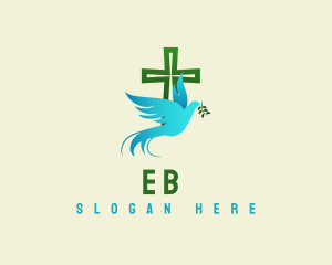 Spiritual - Holy Cross Dove Peace logo design