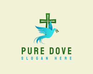 Holy Cross Dove Peace logo design