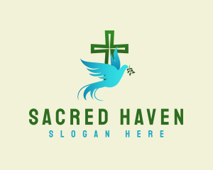 Holy Cross Dove Peace logo design
