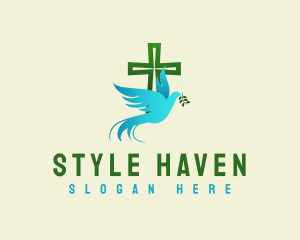 Sacrament - Holy Cross Dove Peace logo design