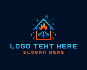 Snow - Heating Cooling Home Temperature logo design