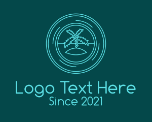 Palm Tree - Island Travel Badge logo design