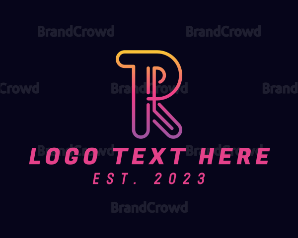 Gradient Neon Business Letter R Logo