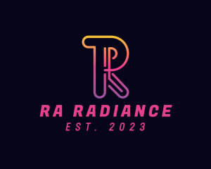 Gradient Neon Business Letter R logo design