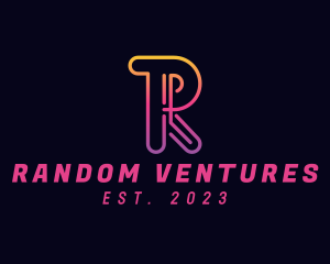 Gradient Neon Business Letter R logo design