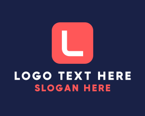 App - Square Button Lettermark logo design