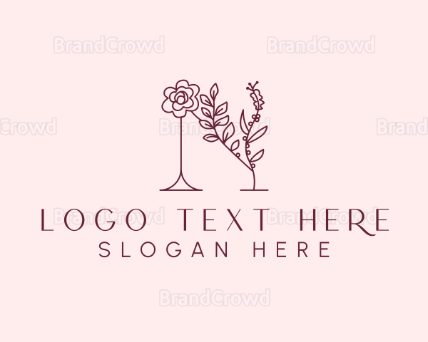 Flower Beauty Letter N Logo