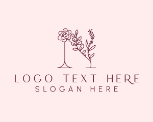 Flower Beauty Letter N Logo