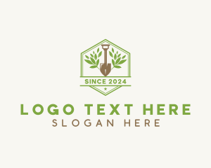 Shovel - Leaf Garden Shovel logo design