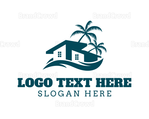 House Wave Palm Tree Logo | BrandCrowd Logo Maker