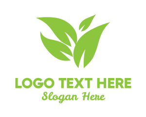 Reduce - Green Leaves Eco logo design