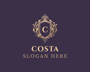 Luxury Crown Shield Lettermark logo design