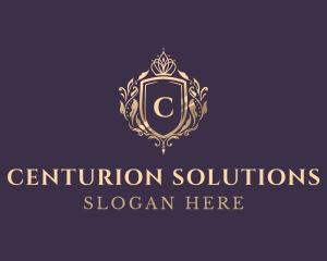 Luxury Crown Shield Lettermark logo design