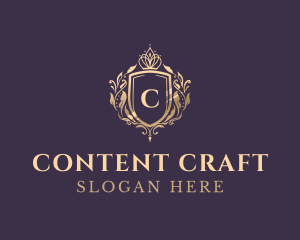 Luxury Crown Shield Lettermark logo design