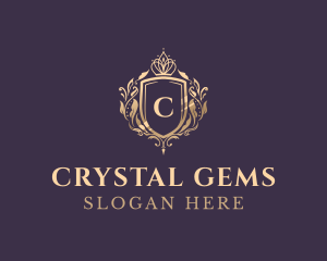 Luxury Crown Shield Lettermark logo design