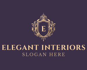 Luxury Crown Shield Lettermark logo design