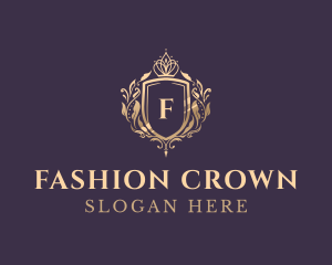 Luxury Crown Shield Lettermark logo design