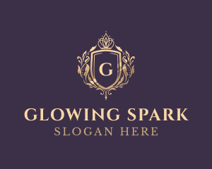 Luxury Crown Shield Lettermark logo design