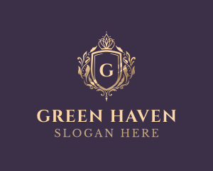 Foliage - Luxury Crown Shield Lettermark logo design