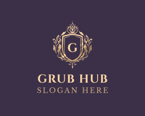 Luxury Crown Shield Lettermark logo design