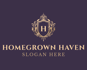 Luxury Crown Shield Lettermark logo design