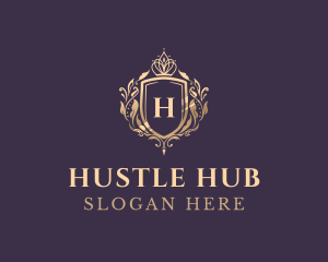 Luxury Crown Shield Lettermark logo design