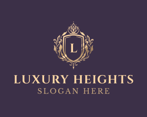 Luxury Crown Shield Lettermark logo design